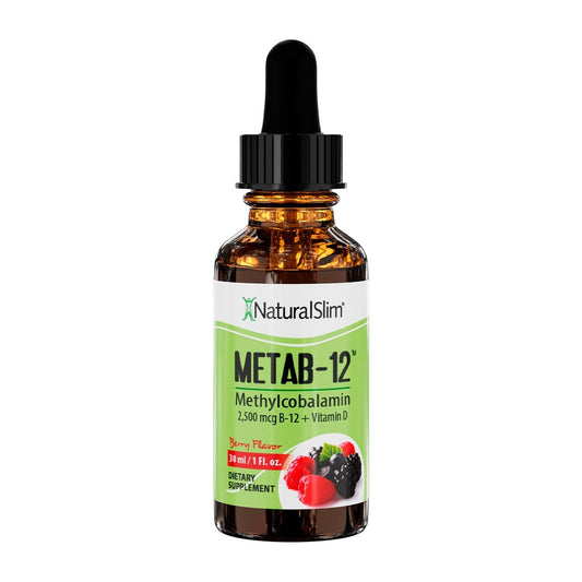 METAB - 12® Berry Liquid Vitamin B - 12 (methylcobalamin) + Vitamin D - NaturalSlim USA