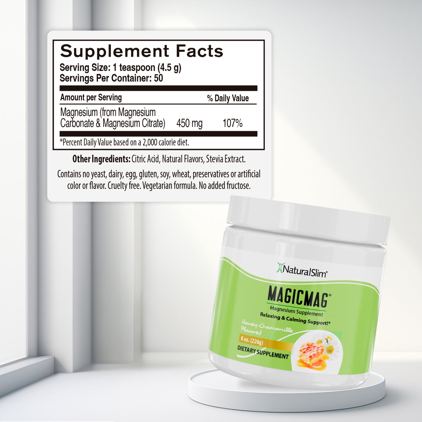 MagicMag® Manzanilla - Miel | Suplemento de Magnesio | Apoyo Relajante y Calmante - NaturalSlim USA