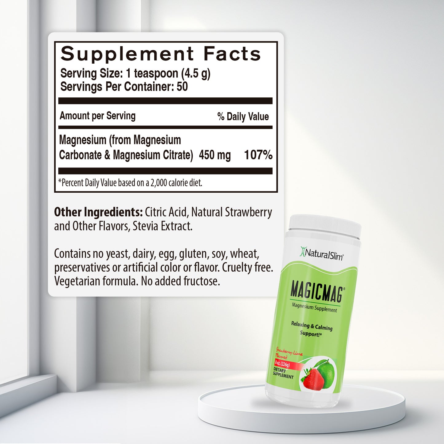 MagicMag® Fresa - Limón | Suplemento de Magnesio | Apoyo Relajante y Calmante - NaturalSlim USA