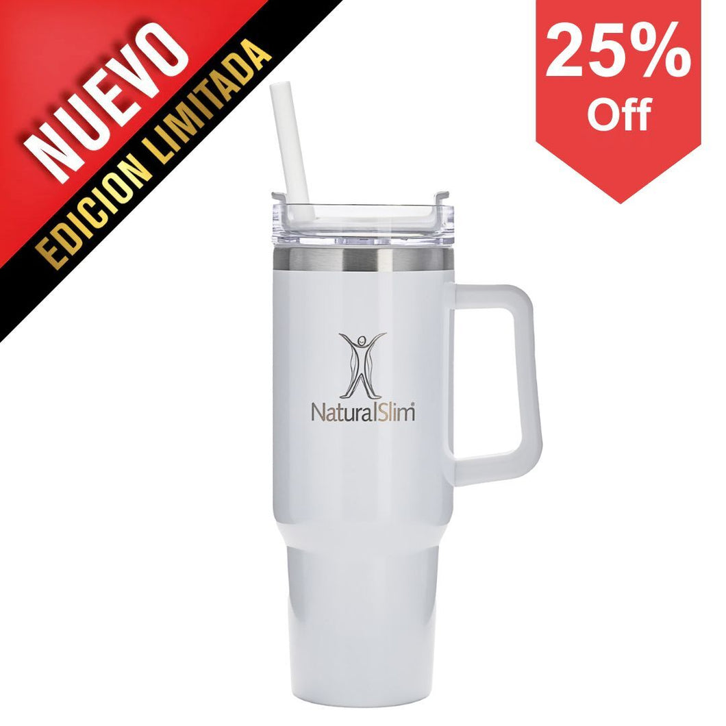 NaturalSlim®️ Tumbler (White) | Vaso térmico de acero inoxidable | 40 oz