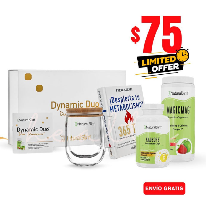 Dúo Dinámico Gift Set | MagicMag®, Kadsorb®, Libro ¡Despierta tu Metabolismo!, Mug y Caja de Regalo con Panfleto Informativo| Magnesio y Potasio