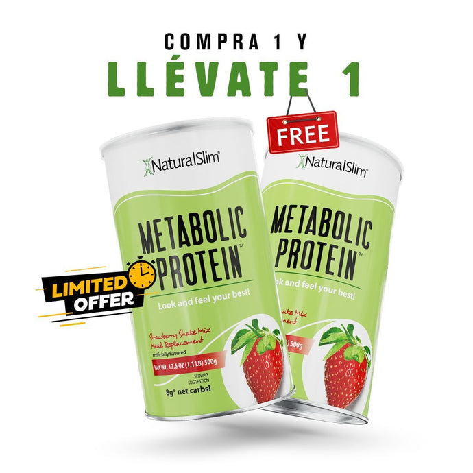 Oferta Especial - Compra 1, ¡Y Te Regalamos Otra! Metabolic Protein® Strawberry | Batida de Proteína de Whey