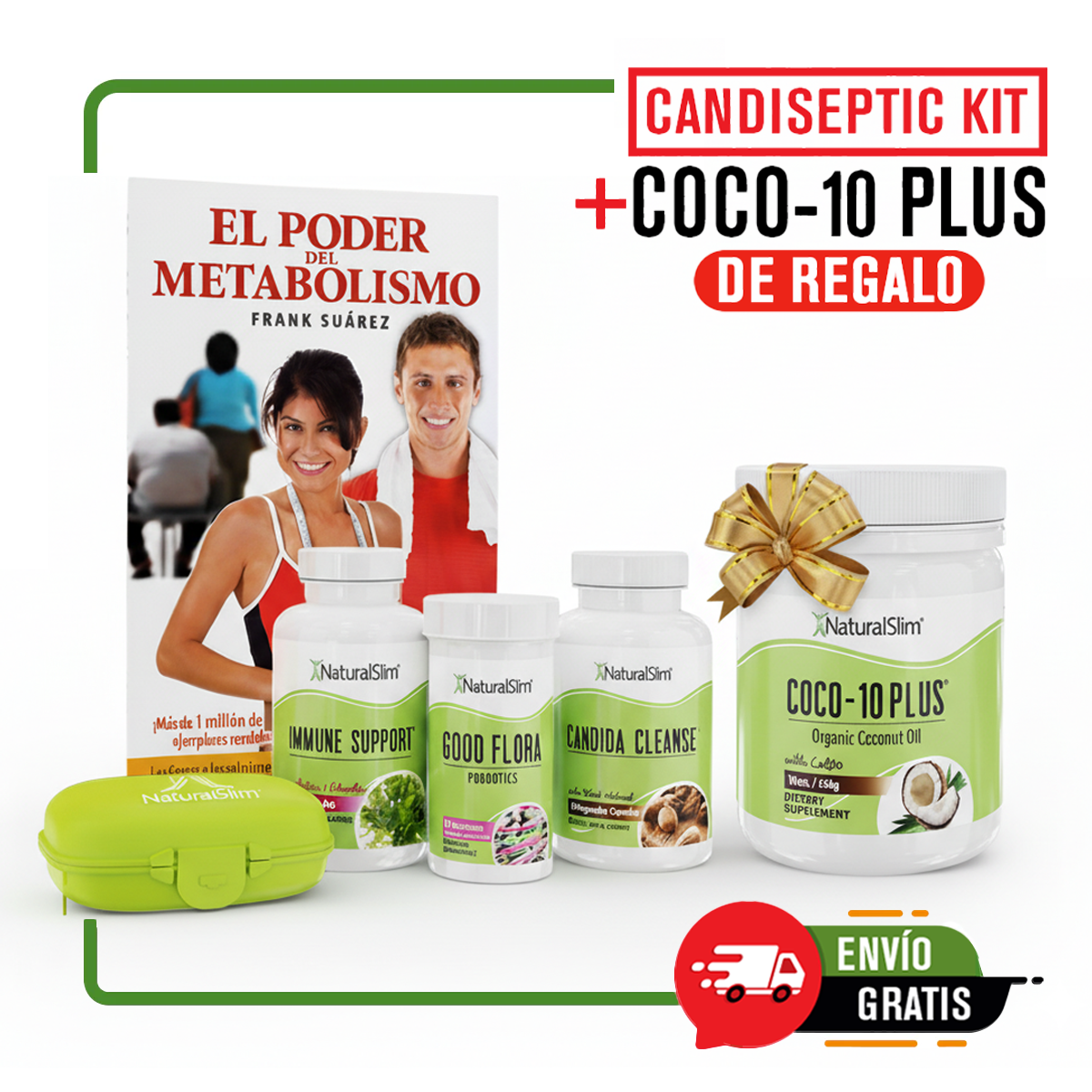 Candiseptic® Kit con Coco-10 Plus de REGALO - Limpieza de Hongo Candida Albicans y libro de Frank Suárez | Envío GRATIS