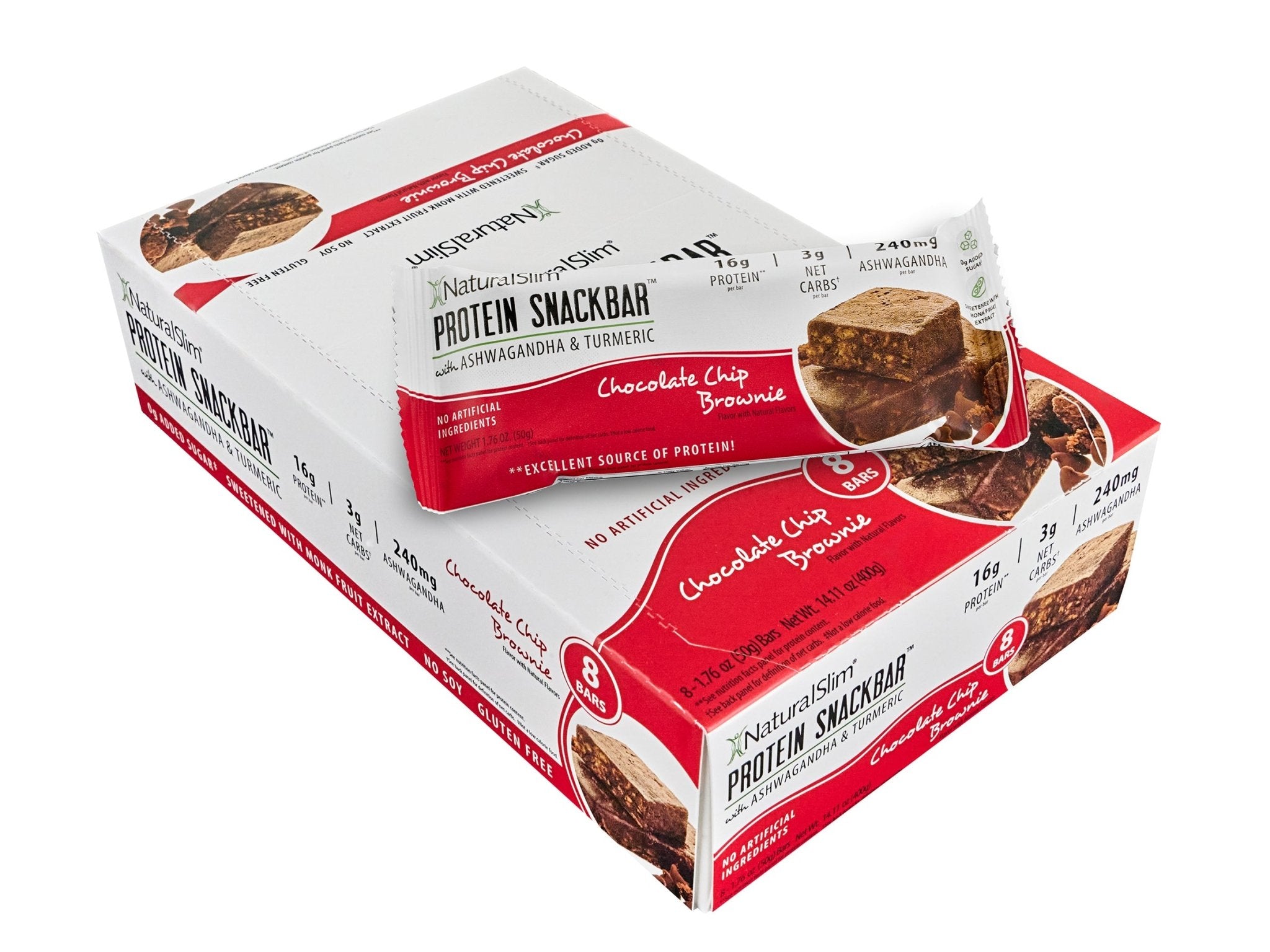 NaturalSlim® Protein Snackbar™ Chocolate Chip Brownie | Barras de proteína - NaturalSlim USA