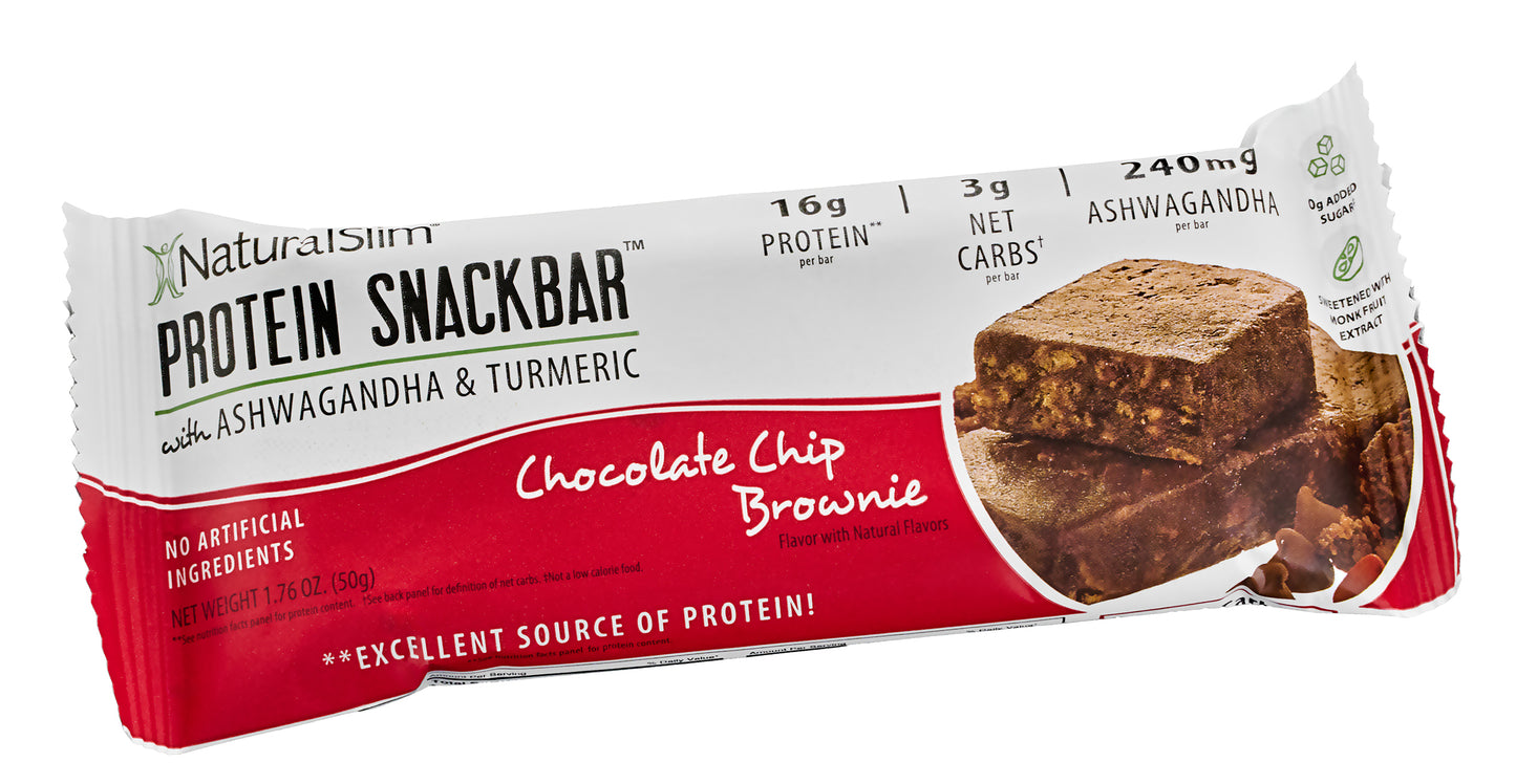 NaturalSlim® Protein Snackbar™ Chocolate Chip Brownie | Barras de proteína