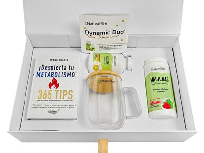 Dúo Dinámico Gift Set | MagicMag®, Kadsorb®, Libro ¡Despierta tu Metabolismo!, Mug y Caja de Regalo con Panfleto Informativo| Magnesio y Potasio - NaturalSlim USA