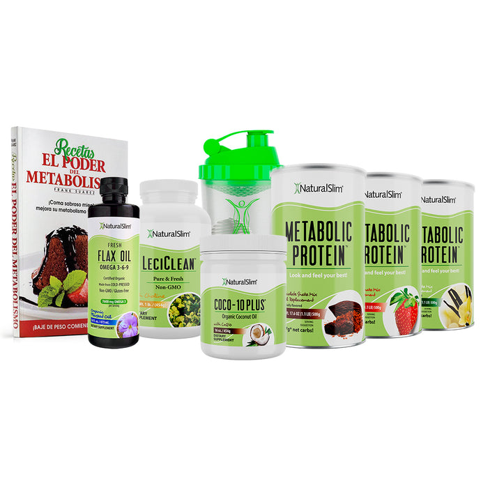 Kit Súper Batida Mañanera: 3 Frascos de Batida, Coco-10 Plus®, FlaxOil, LeciClean®, Libro de Recetas + Shaker de Regalo | Envío GRATIS