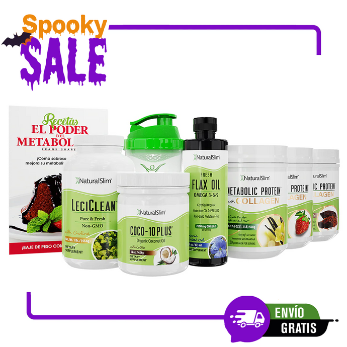 Kit Súper Batida Mañanera C Plus - 3 Frascos de Batida C Plus, Coco-10 Plus®, FlaxOil, LeciClean®, Libro de Recetas + Shaker de Regalo | Envío GRATIS