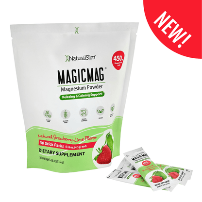 MagicMag® Stick Packs | Viaje - Travel | Fresa - Limón | Suplemento Citrato de Magnesio | Apoyo Relajante y Calmante* - NaturalSlim USA