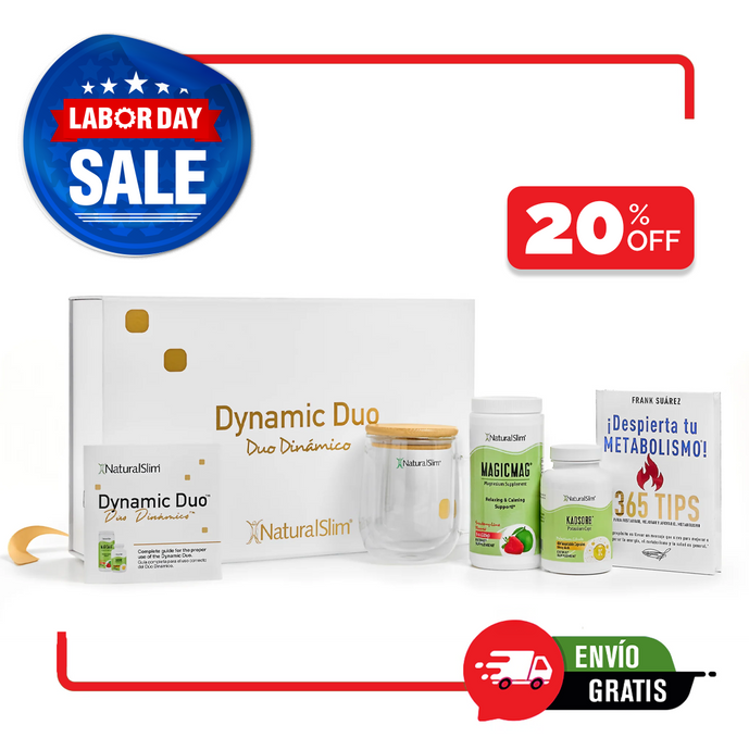 Dynamic Duo Gift Set | MagicMag®, Kadsorb®, Despierta tu Metabolismo! Book, Mug and Gift Box with Information Leaflet| Magnesium