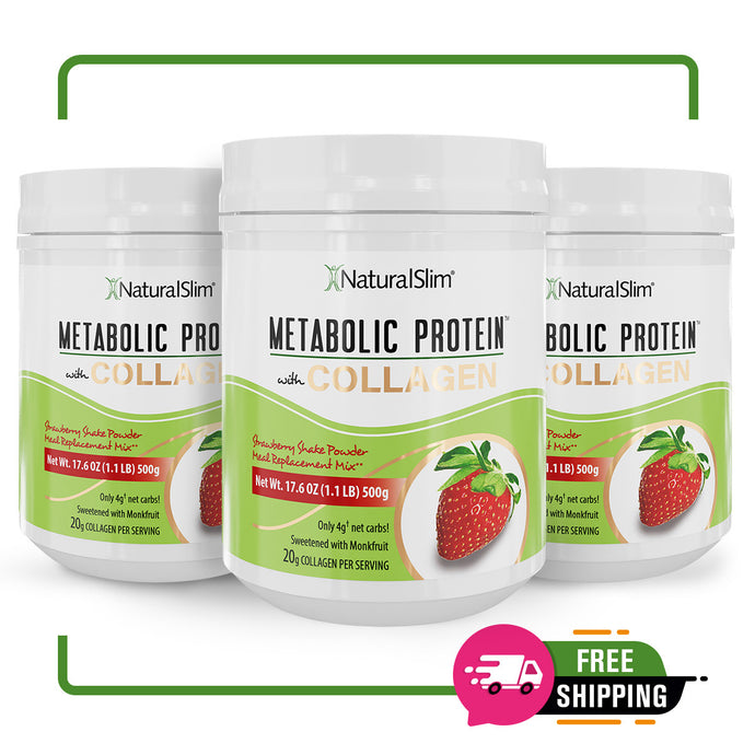 3 Metabolic Protein® Collagen Shakes (Sweetened with Monkfruit and with Collagen)