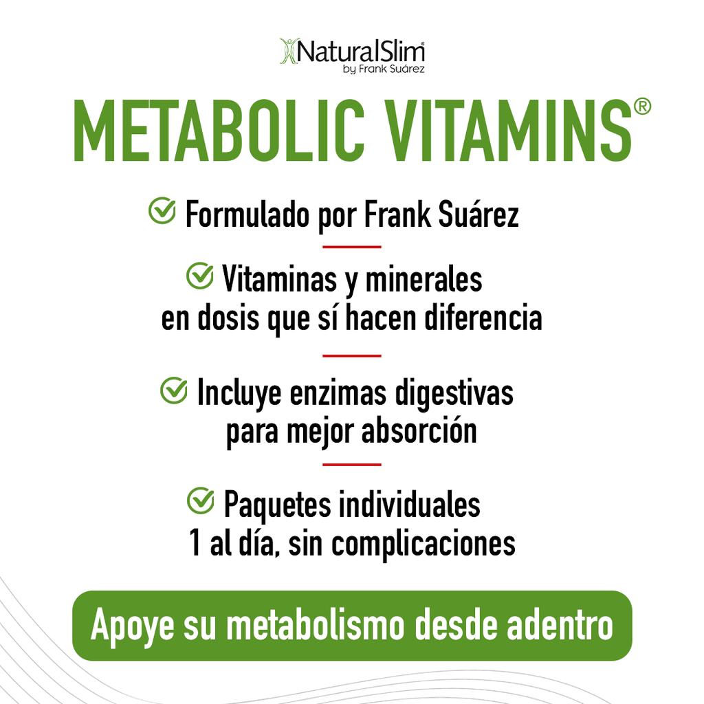 Metabolic Vitamins® | Vitaminas Potentes | Multivitaminas y Minerales, Complejo B con Niacina (B3) - NaturalSlim USA