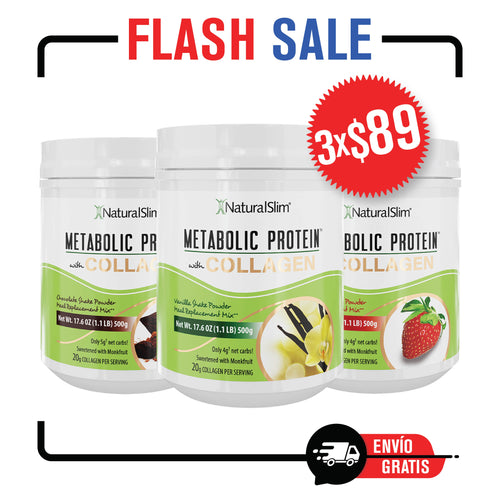 3 Batidas Metabolic Protein® Collagen (Endulzada con Monkfruit y con Colágeno)