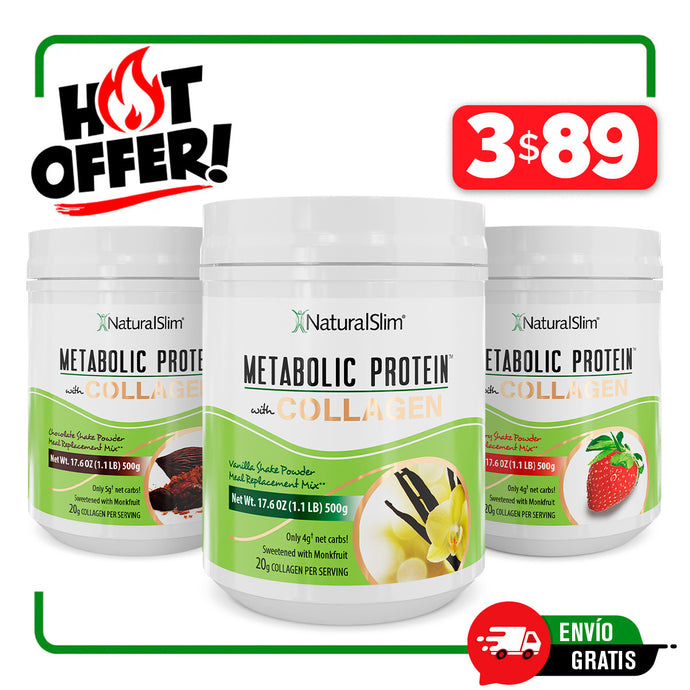 ¡FLASH SALE! 3 Metabolic Protein Collagen™ X $89 | Envío GRATIS