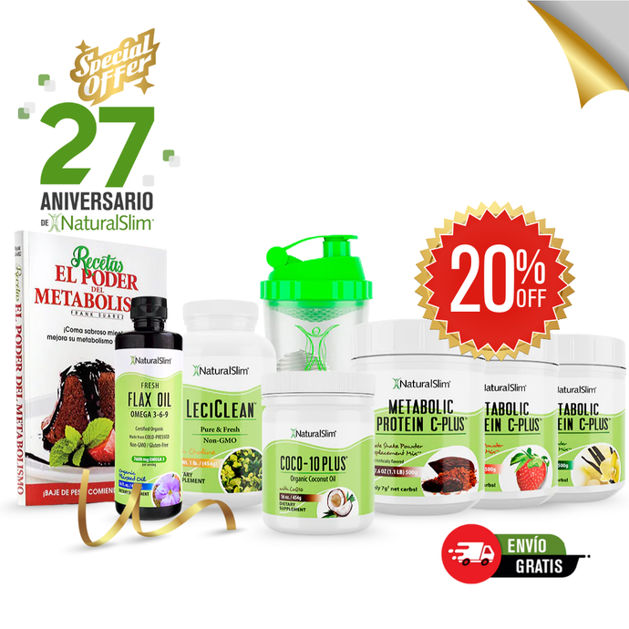 Super Morning Shake C Plus Kit - 3 Bottles of C Plus Shake, Coco-10 Plus®, FlaxOil, LeciClean®, Recipe Book + Free Shaker | FREE Shipping