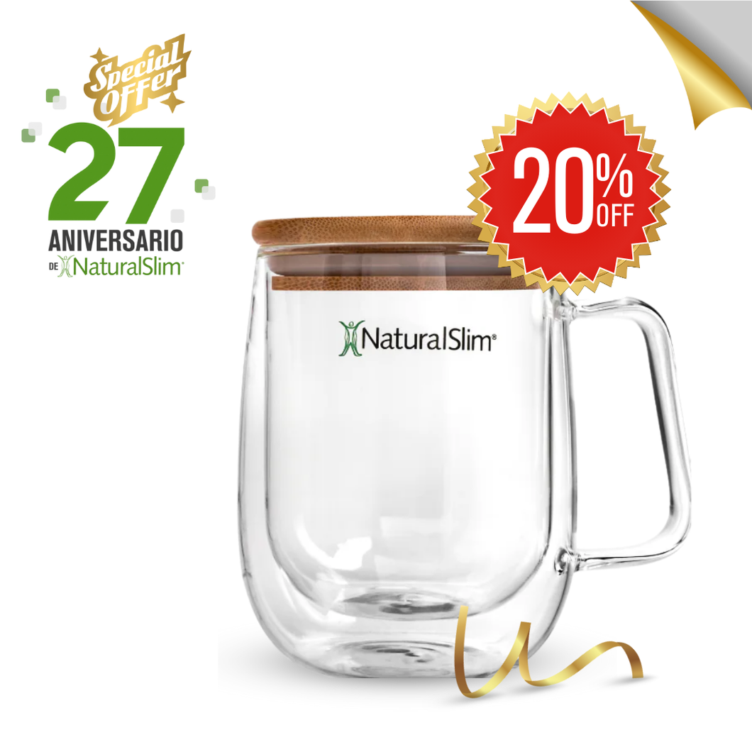 NaturalSlim® Double Wall Glass Mug