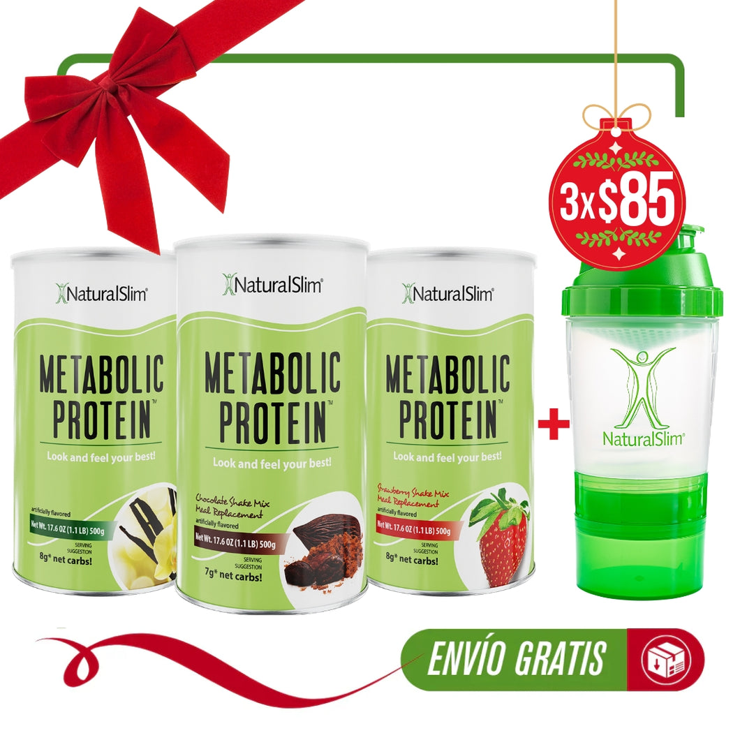 3 Metabolic Protein® Regular + NaturalSlim® ® Shaker Bottle