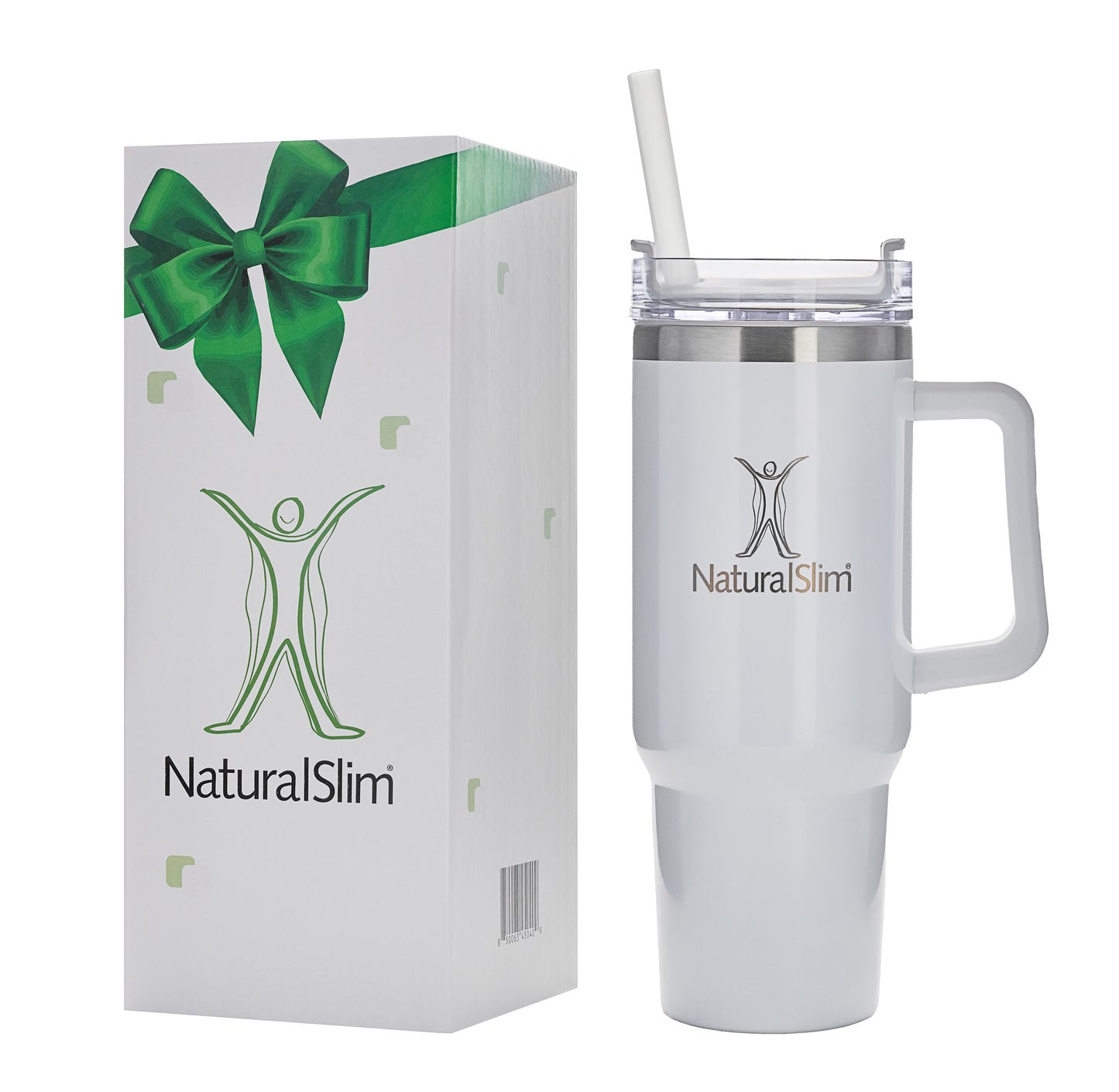 NaturalSlim®️ Tumbler (White) | Vaso térmico de acero inoxidable | 40 oz