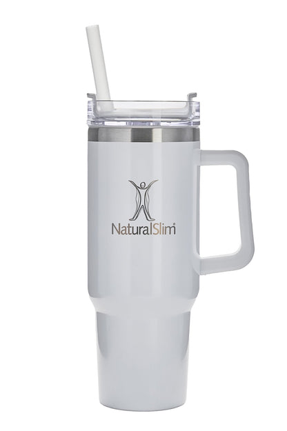 NaturalSlim®️ Tumbler (White) | Vaso térmico de acero inoxidable | 40 oz - NaturalSlim USA