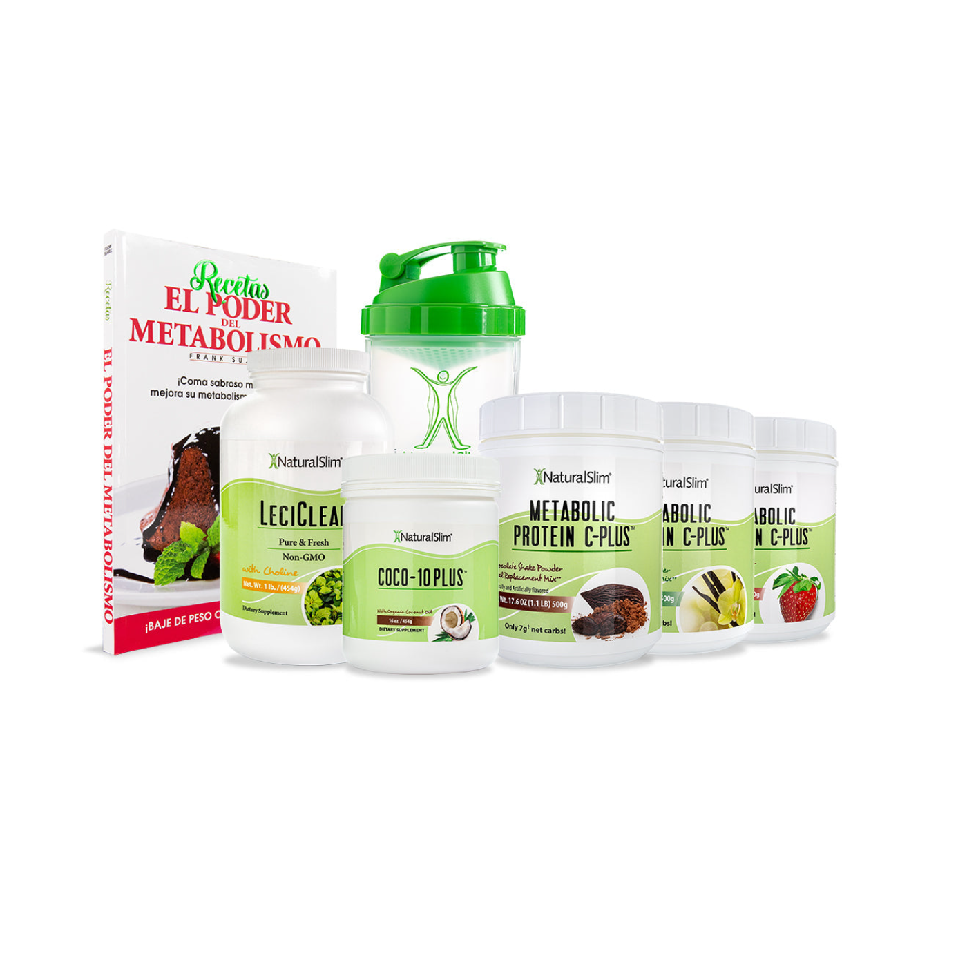 Kit Súper Batida Mañanera C Plus - 3 Frascos de Batida C Plus, Coco-10 Plus®, FlaxOil, LeciClean®, Libro de Recetas + Shaker de Regalo | Envío GRATIS