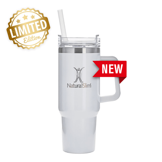 NaturalSlim®️ Tumbler (White) | Vaso térmico de acero inoxidable | 40 oz - NaturalSlim USA