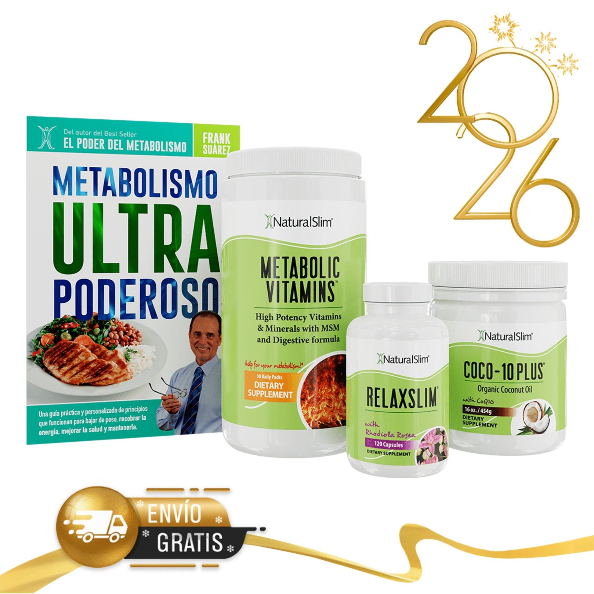 Kit Energía Abundante - NaturalSlim USA - metabolic vitamins - relaxslim - coc 10 plus - metabolismo ultra poderoso