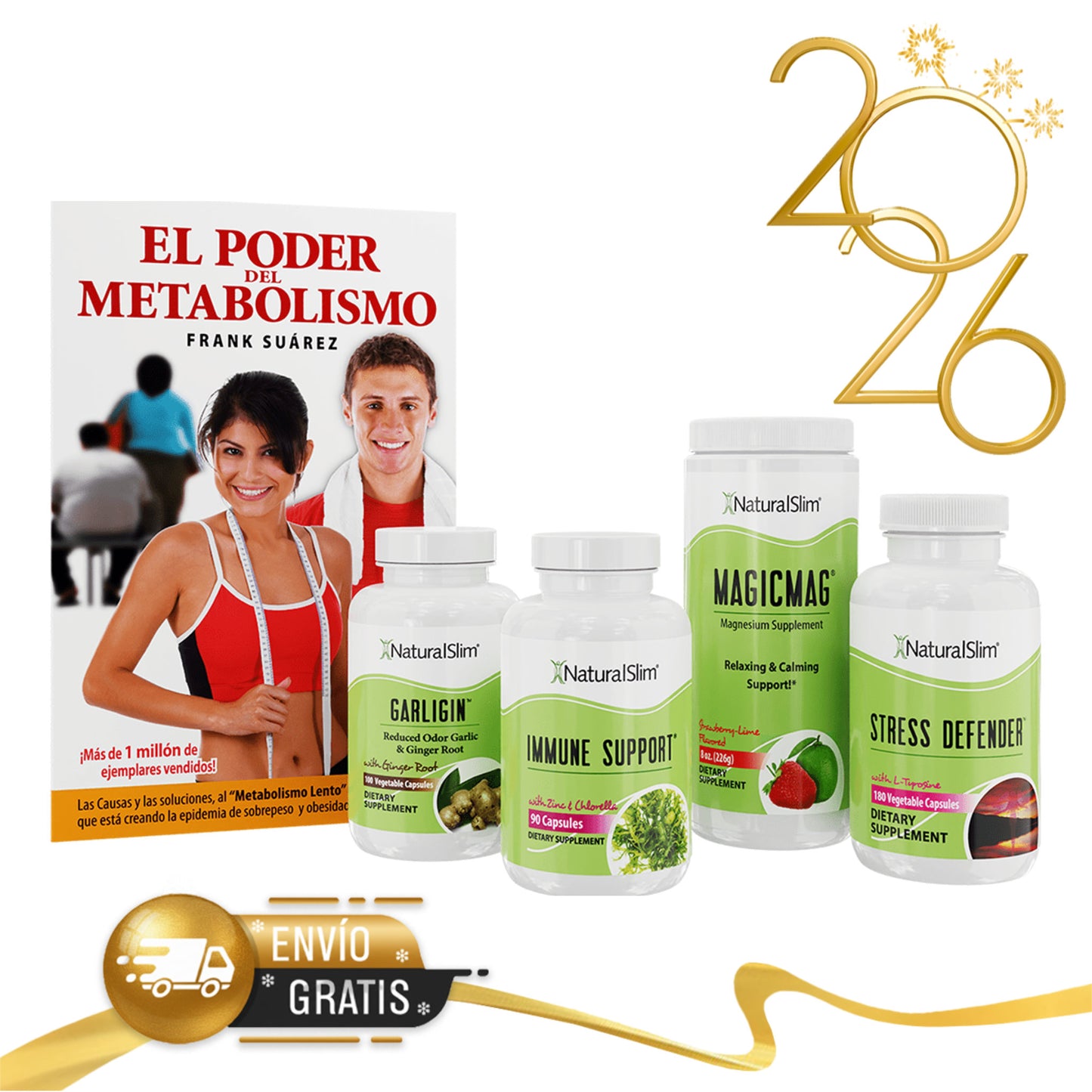 Kit Immune Support™ - NaturalSlim USA - Garligin - immune support - magicmag - stress defender - libro el poder del metabolismo - Frank Suarez