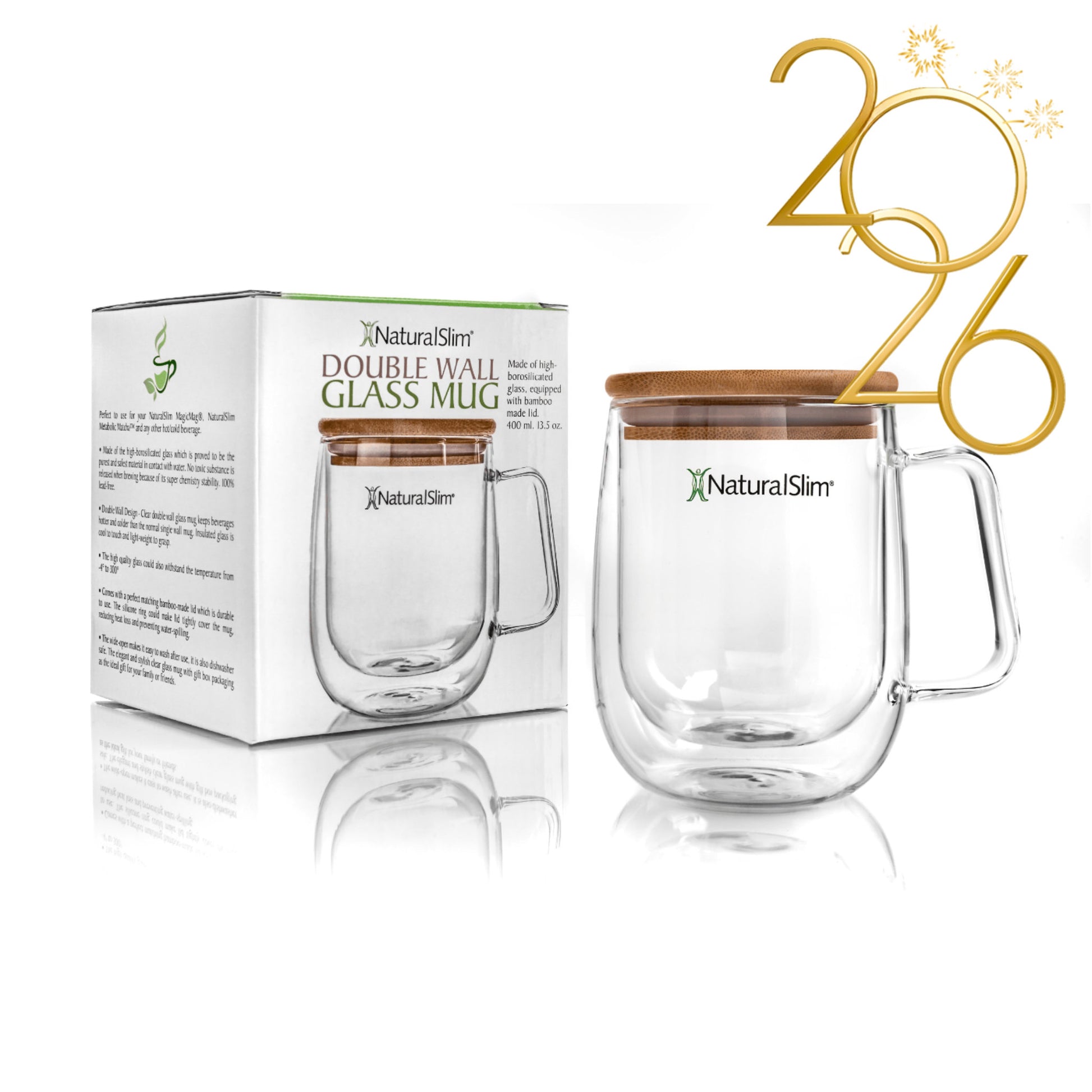 Taza de vidrio de doble pared de NaturalSlim® - NaturalSlim USA