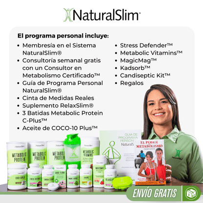 2 Programas Personales de NaturalSlim®: El Programa Completo Para Perder Grasa y Mejorar tu Metabolismo de Forma Saludable - NaturalSlim USA