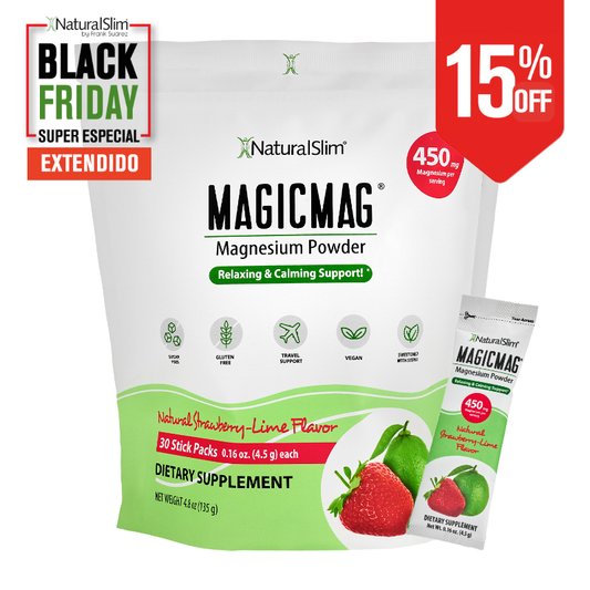 MagicMag® Stick Packs | Viaje-Travel | Fresa-Limón | Suplemento Citrato de Magnesio | Apoyo Relajante y Calmante*