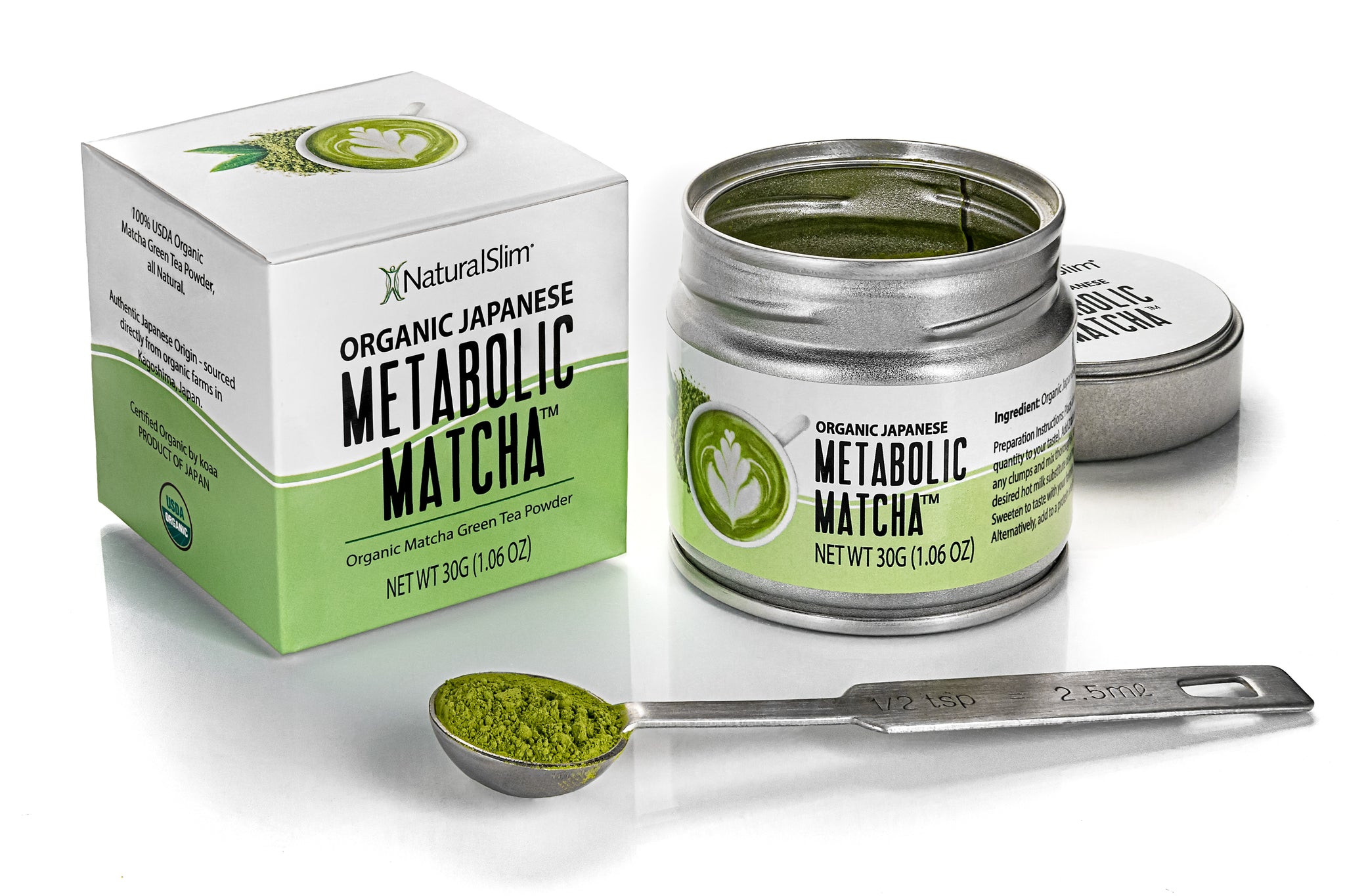 Matcha Slim Boisson Énergisante 100 g – Naturel, Sans Sucre, Thé Vert,  Vitamine, Détox | 1 Pack